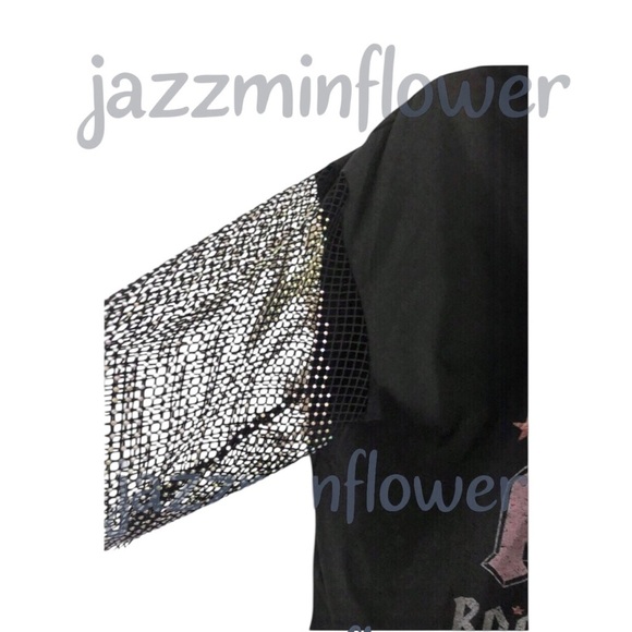 AC/DC rhinestone crystal mesh net sleeve for those about to rock tshirt size L - Picture 5 of 12